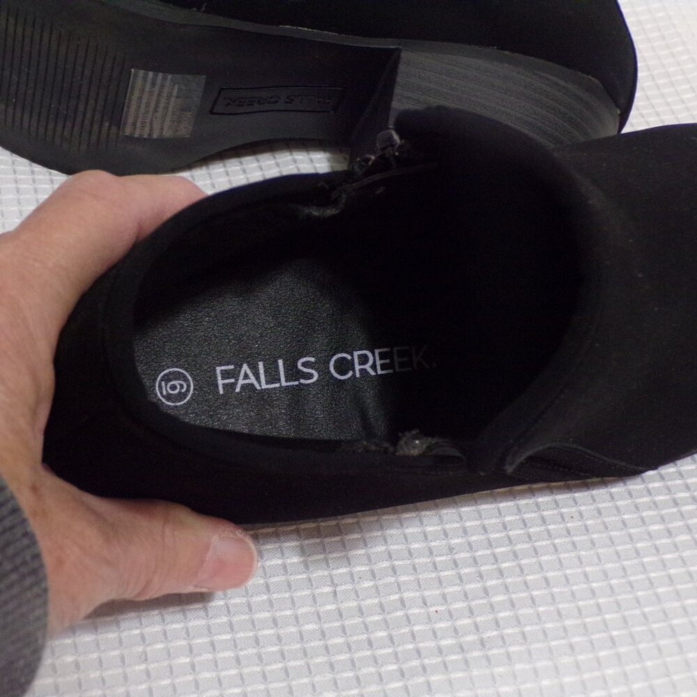 Falls Creek Angle Boot's w/Zipper Black Suede Uppers Size 6.5 Medium NEW - Picture 6 of 7